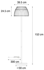 Rusztikus kültéri állólámpa fekete bambusszal, LED-del - Kaiser