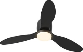 HOMCOM Mennyezeti Ventilátor Fénnyel és Távvezérléssel - 115 cm-es LED Lámpás Ventilátor, Fordítható DC Motor, 3 ABS Lapáttal, 3 Fény Szín, 6 Sebesség