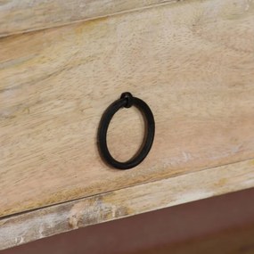 vidaXL tömör mangófa és acél íróasztal 110 x 50 x 96 cm