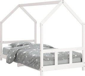 vidaXL fehér tömör fenyőfa gyerekágykeret 90 x 200 cm