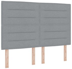 Box Spring Ágy Matraccal Világosszürke 140x200 cm Szövet