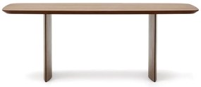 Barna étkezőasztal diófa dekorral 100x200 cm Litto – Kave Home