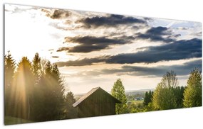 Kép egy házrol a réten (120x50 cm)