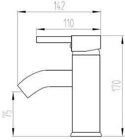 Mexen Lua mosdó csaptelep - fekete (72800-70)