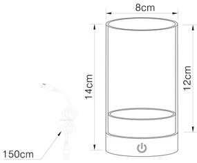 Globo 21012A- LED Kültéri asztali lámpa PIXY LED/2W/3,7V 2700/4000/6500K IP44 bézs