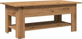 vidaXL kézműves tölgy színű szerelt fa dohányzóasztal 102 x 55 x 42 cm