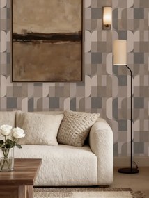 Esselle Home A La Mode Atton bézs-szürke geometrikus vlies tapéta – 100622EH