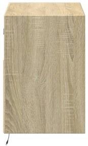 sonoma tölgy színű fali TV-szekrény LED-ekkel 80x31x45 cm