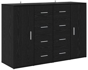 Oldalszekrények Corona 2 pcs Fekete tölgy 59 x 39 x 80 cm