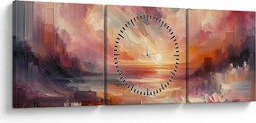 Kép - Festett alkonyat (órával) (90x30 cm)