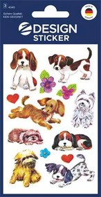 Matrica, papír, 3 ív, 76x120 mm, AVERY ZWECKFORM, Z-Design No.4340, kiskutyusok (AY4340)