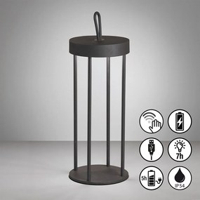 Fekete LED asztali lámpa (magasság 36 cm) Kante – Fischer &amp; Honsel