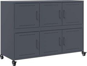 vidaXL antracitszürke acél tálalószekrény 100,5 x 39 x 72 cm