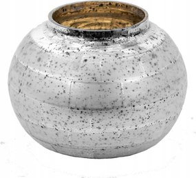 Ezüst antik üveg gyertyatartó melegítőhöz 11x8 cm