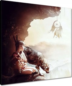 Vászonkép 50x50 Az indián lány és barátja