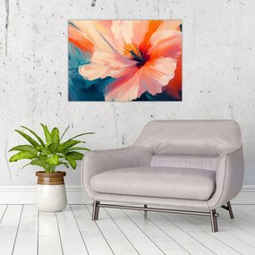 Üveg kép - Festett virág (70x50 cm)