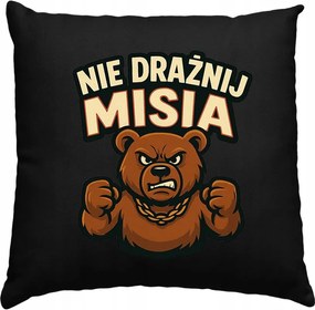 Feliratos párna Ne ingereld a macit, fekete