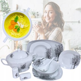 Étkészlet Tányér Szett Étkészlet 12 Személyes Porcelán