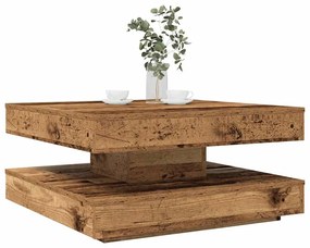 antik fa dohányzóasztal 360 fokban forgatható 70x70x34,5 cm