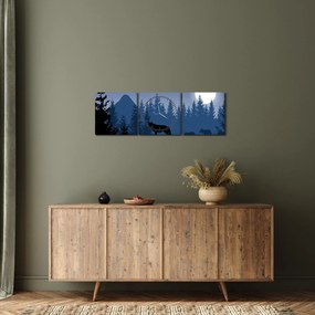 Kép - Egy farkasfalka teliholdkor (órával) (90x30 cm)