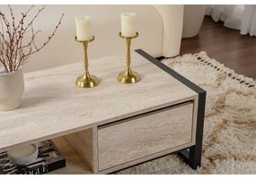 Dohányzóasztal Haldizen - Fekete, Travertine