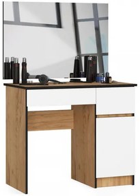 Fésülködőasztal P-2/SL 900x600 jobb - kézműves tölgy/fehér