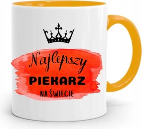 Sárga Bögre Péknek A Világ Legjobbja fényképes nyomattal