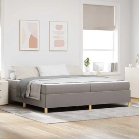 Boxrugós ágy matracmal Taupe és fehér 200 x 200 cm szövet