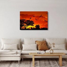 Madarak képe naplementekor (90x60 cm)