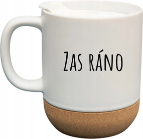 Fehér Bögre Fedéllel És Parafa Aljjal Ajándék Zas Ráno