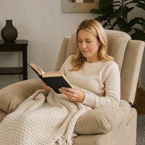 Elektromosan Vezérelhető Masszázsfunkciós Relaxfotel Bézs Színben, Felállást Segítő Funkcióval. FENIX