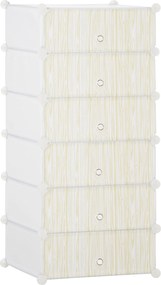 HOMCOM Műanyag Cipőtartó Polc 6 Pár Cipőhöz Üvegdoboz Előszobába DIY Rakható Polc Cipőtartó Fehér 49 x 36,5 x 108 cm | Aosom