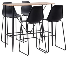 5 részes fekete műanyag bárszett
