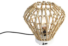 Rusztikus asztali lámpa bambusz fehérrel - Canna Diamond