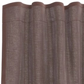 2 db barna fátyolfüggönyök fülecske tetejével 140x260 cm