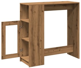 vidaXL kézműves tölgy szerelt fa bárasztal tárolókkal 101x40x103,5 cm