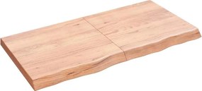 vidaXL világosbarna kezelt tömör tölgyfa fali polc 120 x 60 x (2-6) cm
