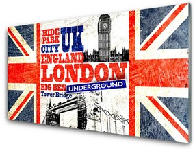 Üvegkép London Flag Art 120x60cm 2 fogas