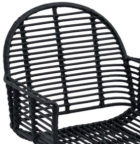 Étkezőszék 2 pcs Fekete 57 x 54.5 x 85 cm Rattan és Vas