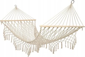 Kerti függőágy brazil boho háló rojtos 200cm 150kg Ecru