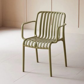 Műanyag szék TREGO karfákkal, zöld