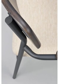 Krémszínű-sötétbarna étkezőszék szett 2 db-os Maymont – Rowico