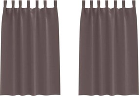 vidaXL Fekete Függöny Gyűrűkkel 2 pcs Sötét Barna 175 x 140 cm