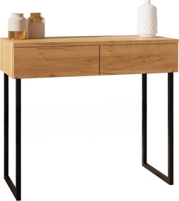 Öltözőasztal, lábas komód két fiókkal, craft tölgy, szélesség 90cm