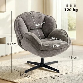 HOMCOM Modern wingback fotel, bársony fotel négycsillagos talppal, S-rugókkal, szürke