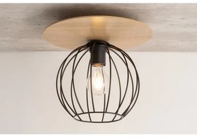 Csillár CYBER 1xE27/60W/230V fa/fekete