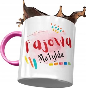 Rózsaszín Bögre Matildának Barátnőknek Ajándék Nyomtatott Fotóval