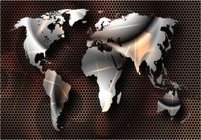 Fotótapéta Világtérkép vinil 416x254 Stílus és földrajz a falakon +ragasztó