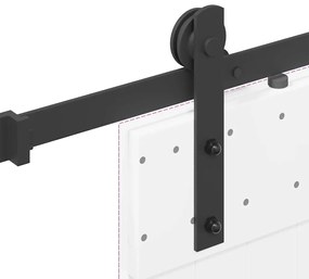 fekete acél tolóajtó fémszerelék készlet 152 cm