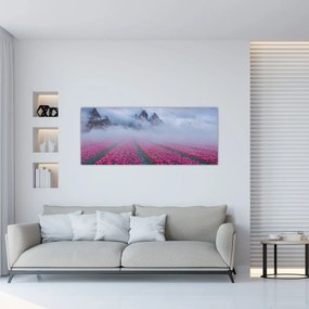 Kép - Tájkép tulipánmezőkkel (120x50 cm)